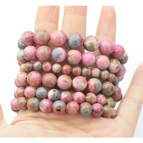 Rhodochrosite bracelet pink green round AA 8-9mm nature 7.5inch FPPj wholesale beads good quality