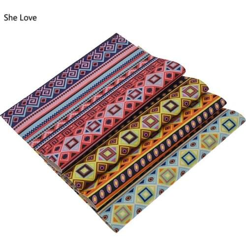 Chzimade 29x21cm A4 National Flower Printed Synthetic Leather Fabric For Bags Shoes Handmade Sewing Garment Fabric Diy Crafts