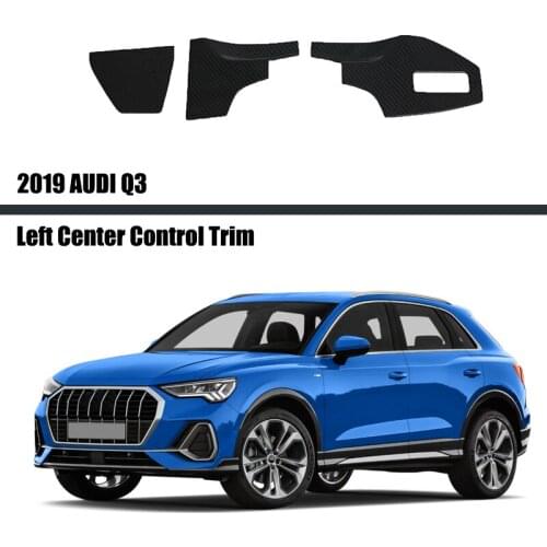 For AUDI Q3 2019 2020 2021 Center Console Dashboard Trim Strips ABS Car Door Decoration Cover Trims Carbon Fiber Style