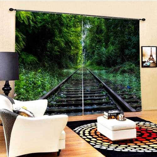 Photo road green forest curtains 3D Window Curtains For Living Room Bedroom Drapes cortinas