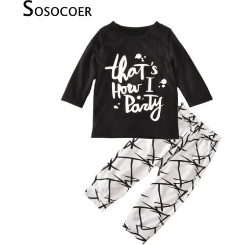 SOSOCOER Baby Boy/Girl Clothing Sets 2017 Autumn Thats How I Party T-shirt+Pants 2pcs Baby Clothes Outfit Children Clothing Set