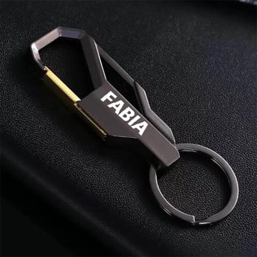Laser engraving style car Keychain Metal Alloy Buckle Waist Car Key Chain car logo Key Chain accessories for Skoda FABIA fabia