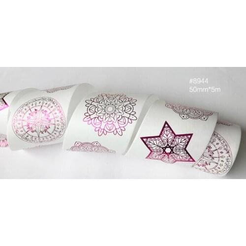 5cm 5m 1 pcs rose gold Flower formation design washi tape Scrapbook use as Sticker gift seal Label Masking home gift decor