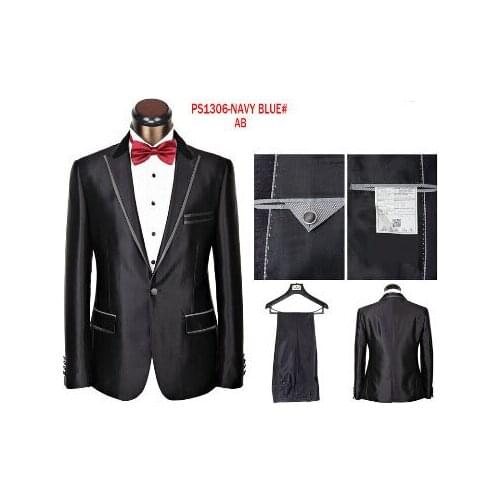 Custom Made To Measure Men Suit, Bespoke Blue Tuxedos With Blue Satin Shawl Lapel,Classic Men Wedding Suits For Men