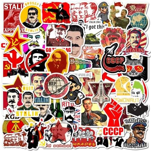 50 Pcs Retro Soviet Union Stalin USSR Stickers Graffiti for Laptop Luggage Bicycle Skateboard Waterproof Decal Sticker Toys