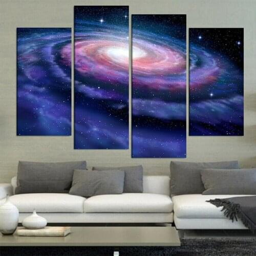 Multiwavelength Whirlpool Galaxy 4 Panel Wall Art Painting Picture Print On Canvas Pictures for Home Decor Decoration