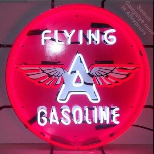 Neon Sign for 5GSFLY Flying a Gasoline Neon Tube sign Oil Gas Station handcraft Decorate Beer Bar pub Iconic Sign room Art Lamps