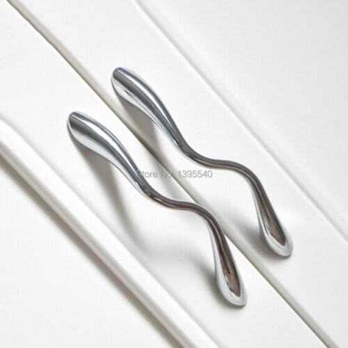 New 96mm Modern Furniture Cabinet Drawer Handle&Knob Solid Zinc Alloy Kitchen Cabinet Knob Wardrobe Closet Pull Shoes Box Pulls