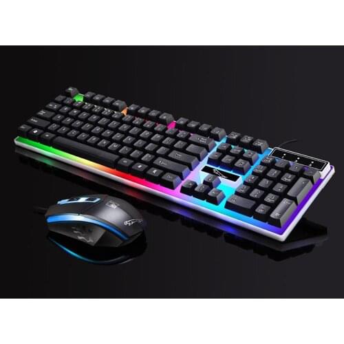 Newest Colorful Crack LED Illuminated Backlit USB Wired PC Rainbow Gaming Keyboard for Overwatch LOL