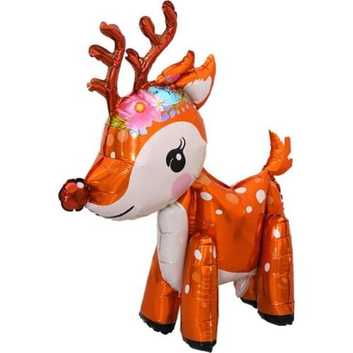 New 3D Three-Dimensional Assembled Elk Aluminum Film Balloon Christmas Decoration Baby Birthday Party Decoration Balloon