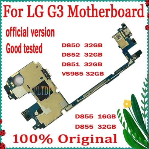 Original for LG G3 D855 D850 D851 D852 VS985 motherboard 16gb/32gb Unlocked For LG G3 replaced motherboard With Android OS