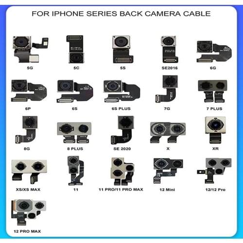 Original Back Camera For Iphone 6 6s 6p 6sp 7 7p 8 8p x XR XS XSM 11 11P 11Pro Max Rear Lens Flex Cable Replacement Repair Parts