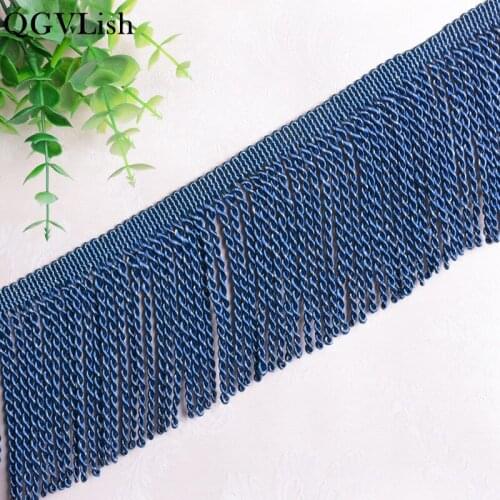 QGVLish 12M/lot 10cm Wide Curtain Lace Trim Ropes DIY Sewing Sofa Stage Valance Decor Lace Tassel Belt Ribbon Curtain Accessory