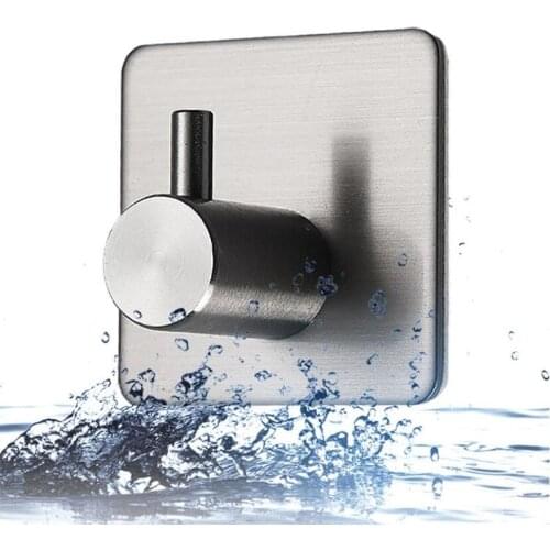 Self Adhesive Home Kitchen Wall Door Hook Key Holder Rack Towel Hanger Bathroom Rack Hooks Aluminum