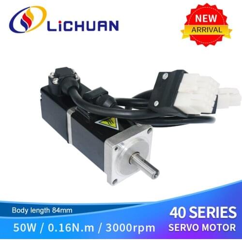 Lichuan 220v single phase or 3 phase 50w 0.16n.m ac servo motor