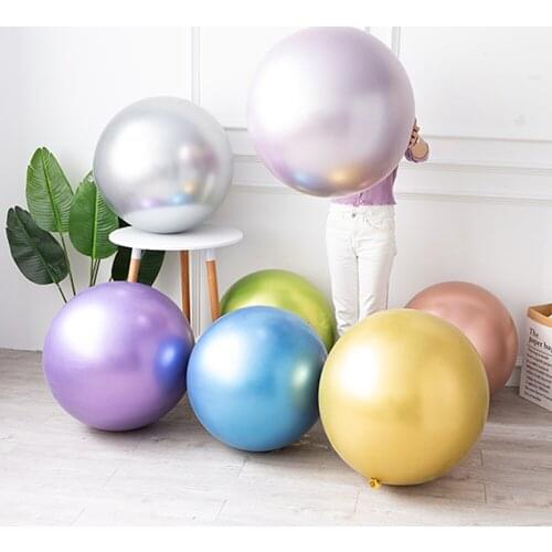 1 PCS Balloon Decoration Scene Layout 36 inch Large Metal Color Wedding Party Round Birthday Wedding Balloon