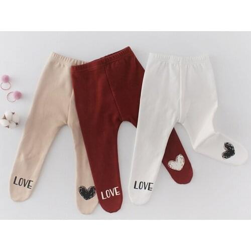 Baby White Pants 2021 LOVE Letter Children Pants Clothes Fashion Boys Girls White Backing Pants Pants Baby Foot