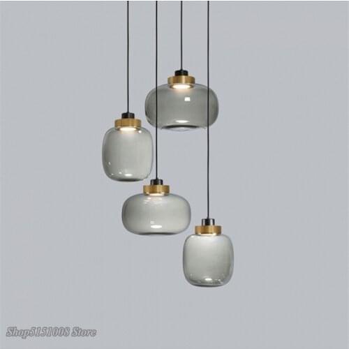 Nordic glass LED Pendant Lights modern Dining Room Living Room bedroom pendant lamp Decor Lighting Fixtures Industrial Luminarie