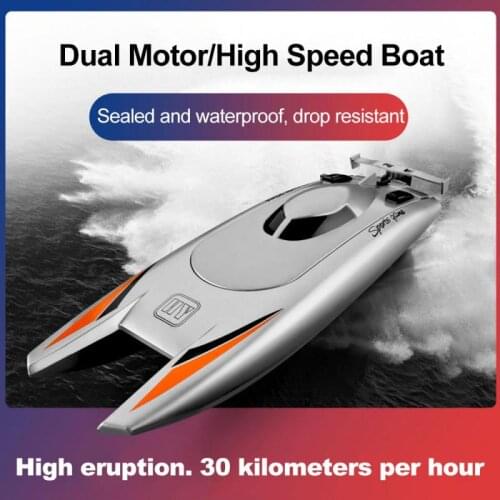Dual Motor RC Boats 25KM/H High Speed Racing Boat 7.4V Large Capacity Battery 2 Channels 2.4G Remote Control Boats TSLM1