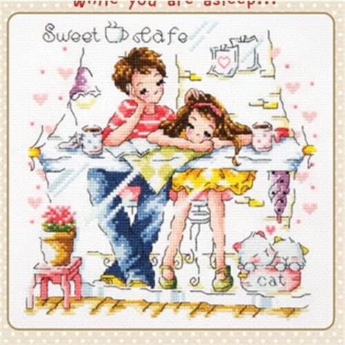 SO379 DIY Craft Stich Cross Stitch Cute Cartoon Painting Cotton Fabric Needlework Embroidery Crafts Counted Cross-Stitching Kits