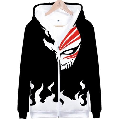 Anime Cartoon Bleach 3d Hoody Cosplay Costume Men Women Zipper Hoodies Jacket Tops Long Sleeve Zip Up Hooded Sweatshirts Clothes