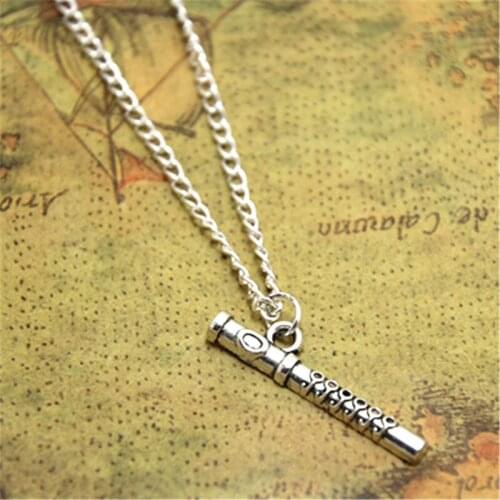 12pcs/lot Flute necklace Flute Charm pendant Flute Jewelry Music Teacher Gift, Flutist Gift, Instrumental