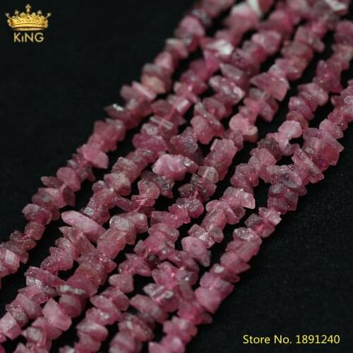 15.5Inch/Strand Natural Red Tourmaline Nugget Chip Loose Beads Craft Necklace,Drilled Irregular Beads Pendant Jewelry Making