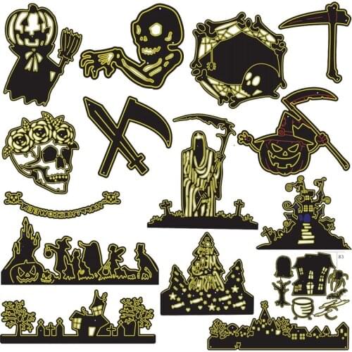 2019 Halloween Series dies Pumpkin Skull Grim Reaper Metal Cutting Dies for Scrapbooking and Cards Making Paper Craft Dies