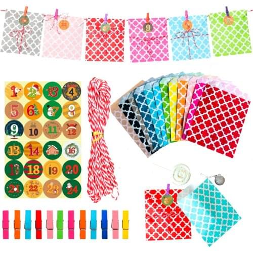 24sets Colorful FourLeaf Clover Paper Bags Wedding Christmas Party Paper Favor Bags Candy Cookie Gift Bags Food Packaging Bag