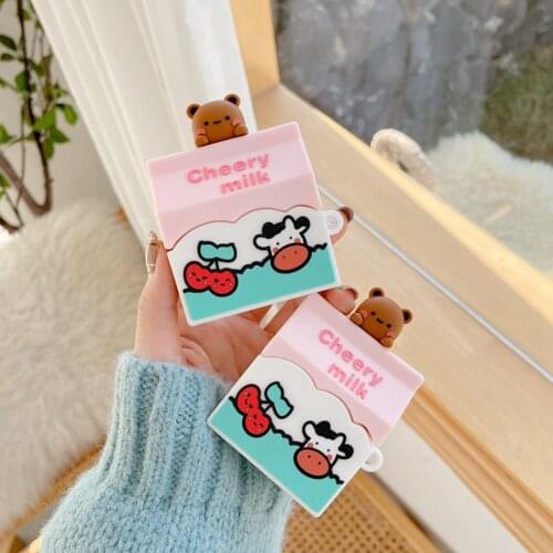 3D Earphone Case for AirPods 1 2 3 Case Silicone Cute Dog Cartoon Cows Cover for Apple Air Pods Pro 3 Earpods Cases Charging Box
