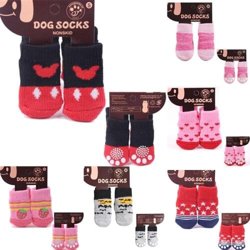 4Pcs/Set Waterproof Winter Pet Dog Shoes Anti-slip Rain Snow Boots Footwear Thick Warm For Small Cats Puppy Dogs Socks Booties
