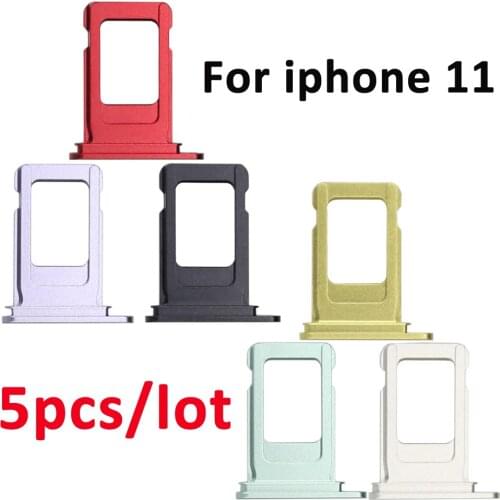 5pcs/lot SIM Card Tray Holder Slot Replacement Part For iphone 11 Single & Dual SIM Adapter