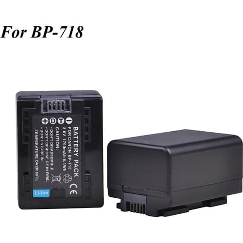 2Pcs BP-718 BP718 Battery for Canon BP 718 BP-727 BP-709 CG-700 VIXIA HF M50 M500 M52 R300 R32 R40 R42 R50 R52 R500 battery