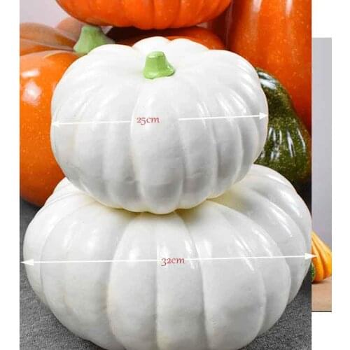 Halloween White Artificial Pumpkins Harvest Fall Harvest Thanksgiving Home Decor Photography Props