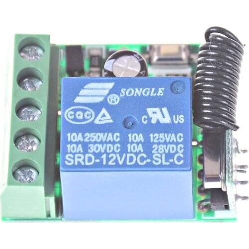 For 433MHz Transmitter Learning Button Diy DC 12V 1CH 433MHz RF Wireless Remote Control Switch Relay RF Receiver Module