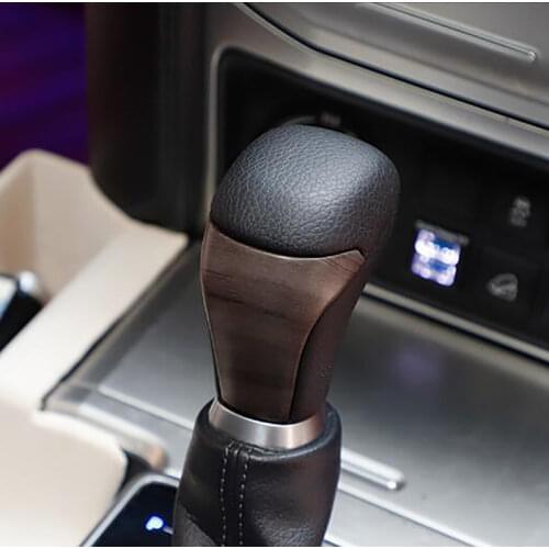 Black leather selector lever handle Gear Shift Knob handball cover replace For Toyota Land Cruiser Prado 150 2018 2019 2020