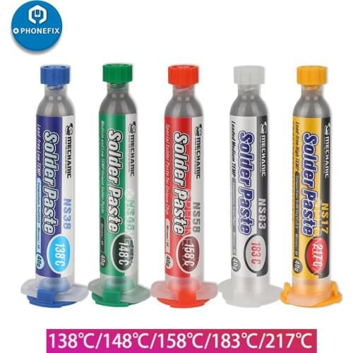 Mechanic Solder Paste Soldering Cream Flux 10CC Tin Soldering Sn63/Pb37 with Syringe Needles for Mobile Phone SMT PCB Repair