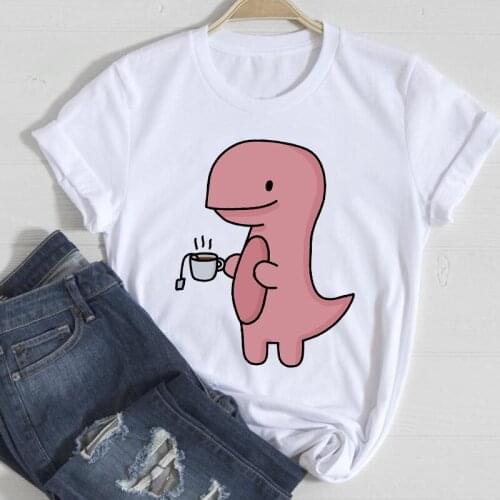 T-shirts Spring Clothes Graphic Tshirt Top Lady Print Female Tee T-Shirt Women Dinosaur Animal Sweet Funny