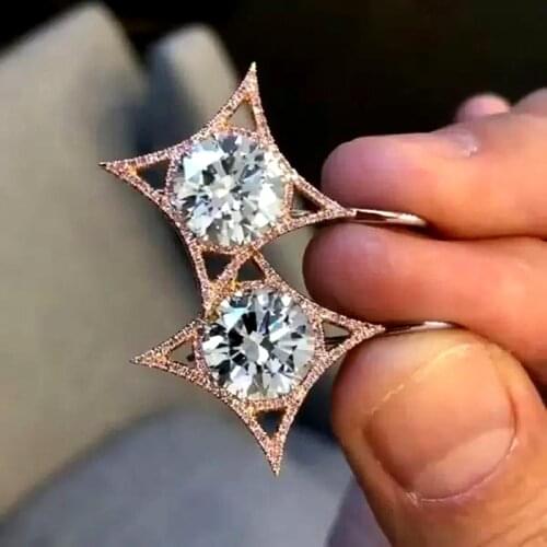 Huitan 2021 Trend Drop Earring for Women Geometric Shape Modern Girl Earrings Shiny Crystal CZ Stone Versatile Statement Jewelry