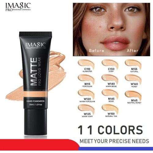 IMAGIC Liquid Foundation Natural Brightening Base Makeup Lasting Waterproof Face Beauty Makeup Foundation Cream Official Product