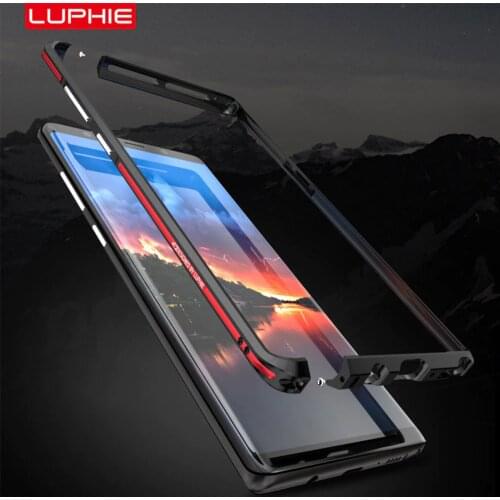 Luphie Curved Metal Bumper for Samsung Galaxy Note 9 Case Note 8 for iphone X Xs Max Xr 8 7 Plus Ultra Thin Aluminum Frame Cover