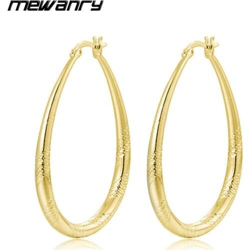 Mewanry 925 Sterling Silver Water Drop Stud Earrings for Women New Trend Exaggerated Simple Temperament Party Jewelry Gifts