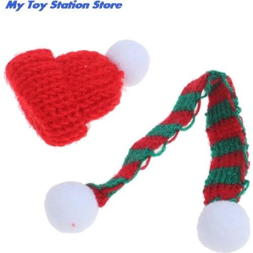 Miniature Accessories Christmas hat scarf 1:12 mini Decoration for christmas Lollipop for doll