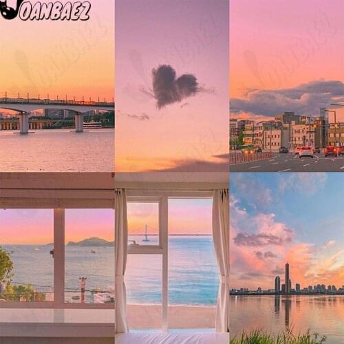 Sky Natural Scenery Diamond Painting 5Ddiy Digital Heart Shaped White Cloud Mosaic Wall Art Sticker Diamond Embroidery Room Deco