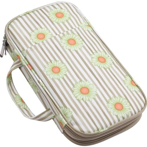 2021 New Daisy Storage Bag Empty Crochet Hooks Knitting Needles Kit Organizer Case for Needles Scissors Ruler Sewing Accessories