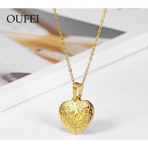 OUFEI Stainless Steel Necklace Rose gold for woman Heart Necklace Bohemian style jewelryWoman Accessories 2019 wholesale