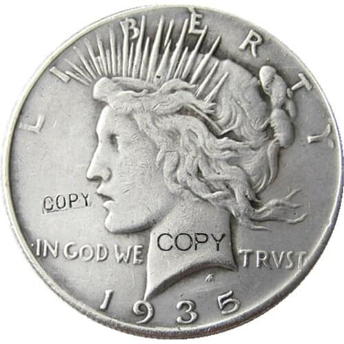 Date 1935-S Peace Dollar Silver Plated Copy Coin