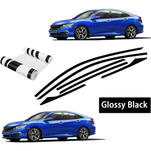 Right Car Sticker Side Window Vinyl 6pcs For Honda Civic 10th Gen 2016-2019 4dr Sedan AutoExterior Accessories Car Decoration
