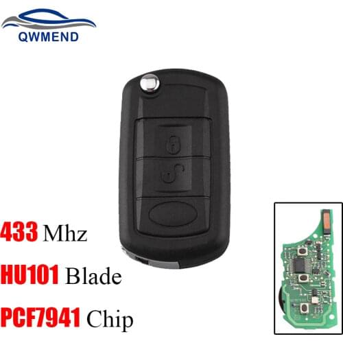 BHKEY 433Mhz Remote Car key For Land Rover Discovery 3 LR3 With Transponder Chip ID46/PCF7941 Chip HU101 Blade