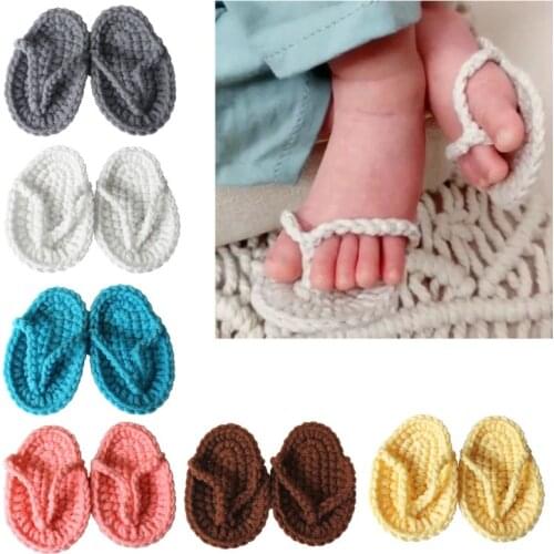 New Born Photography Props Hand Crochet Baby Slippers Baby Photo Props Shoes Newborn Fotografia Baby Photography Accessories